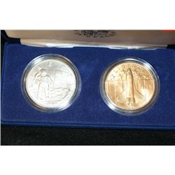 1988 America in Space, Silver Astronaut 26.73 gram .900 silver & Bronze Space Shuttle 25 gram .900 c