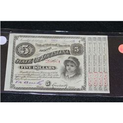 1876 USA of the State of Louisiana $5 Bank Bond