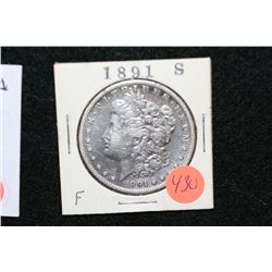1891-S Silver Morgan $1, F