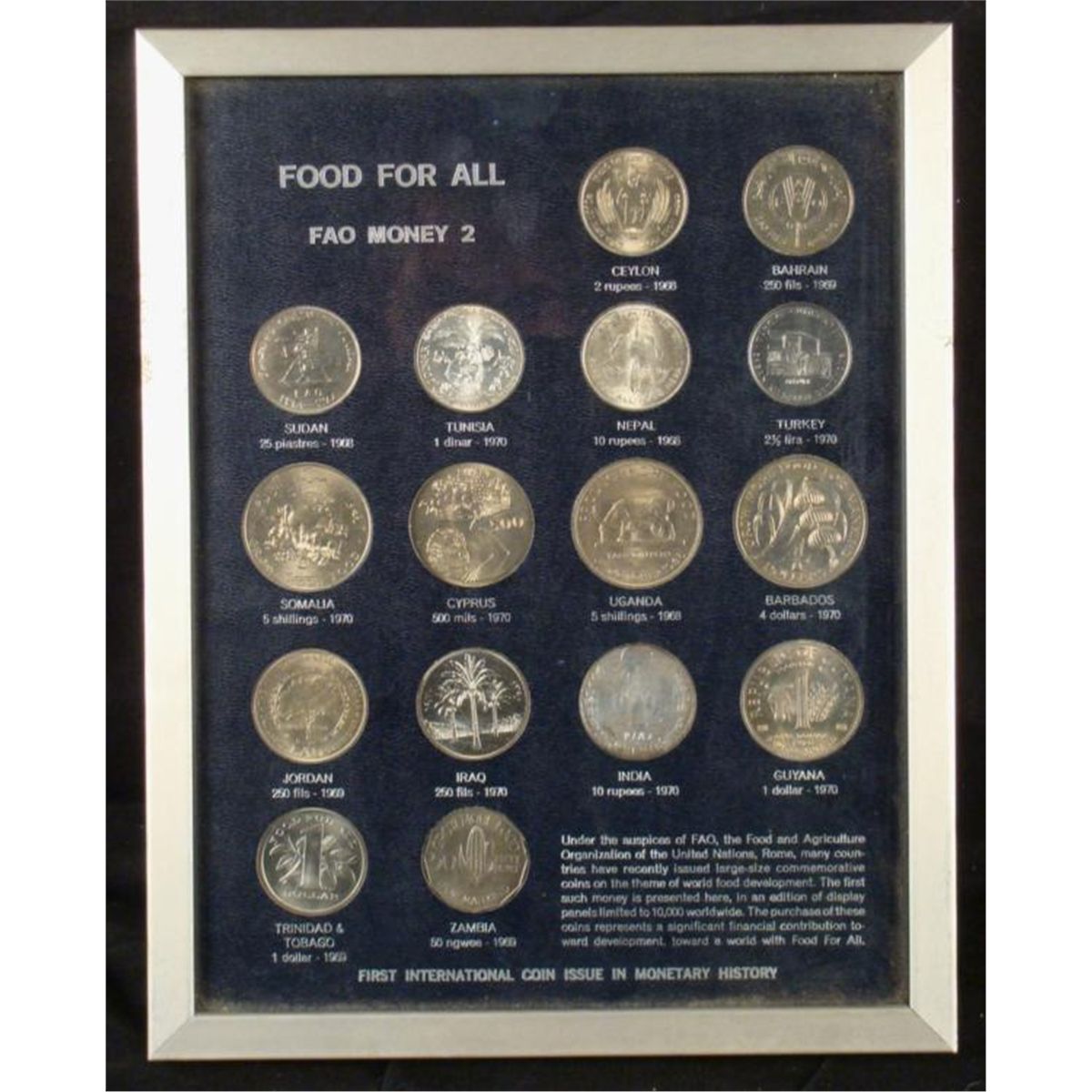 Food for All FAO UN 16 Pc Silver Coin Set Money #2