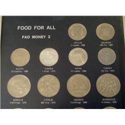FAO MONEY ALBUM2 世界の硬貨 FIAT PANIS 銀貨6枚他 Food for All FAO UN 16 Pc Silver Coin Set Money #2