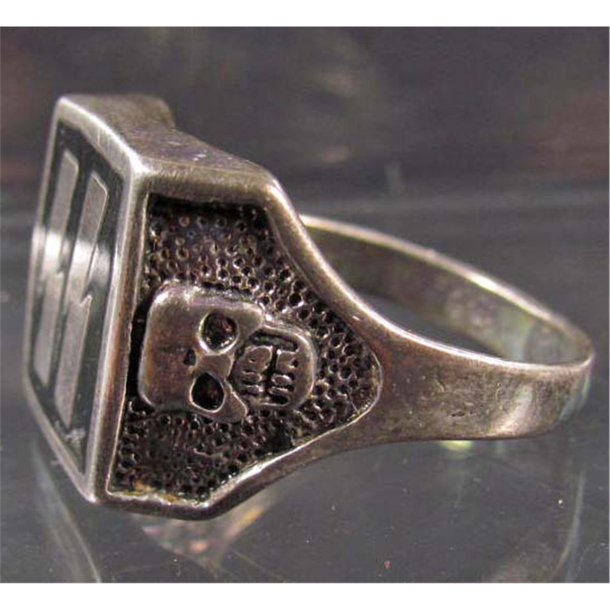 GERMAN NAZI WAFFEN SS OFFICERS LIGHTNING BOLT RUNIC RING