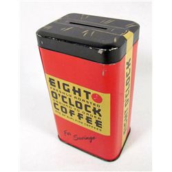4081 - VINTAGE ADVERTISING BANK  EIGHT O'CLOCK COFFEE, FOR SAVINGS 