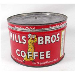 3669 - HILLS BROS COFFEE TIN - 1 LB REGULAR GRIND
