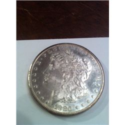 1880 MS CARSON CITY MORGAN SILVER DOLLAR, BRILLIANT UNCIRCULATED