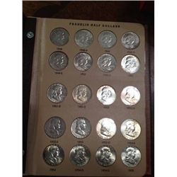 COMPLETE SET FRANKLIN SILVER HALF DOLLARS- MAJORITY BU