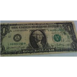 $1 Note W/Print Error, Smear