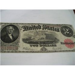 SCARCE 1917 $2 Legal Tender Note, XF (8814)