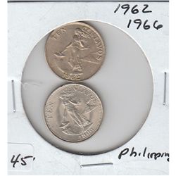 SILVER PHILIPPINE 1962 1966 10 CENTAVOS