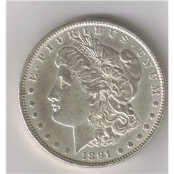 1891 SILVER MORGAN DOLLAR  MS+  VAM-1A