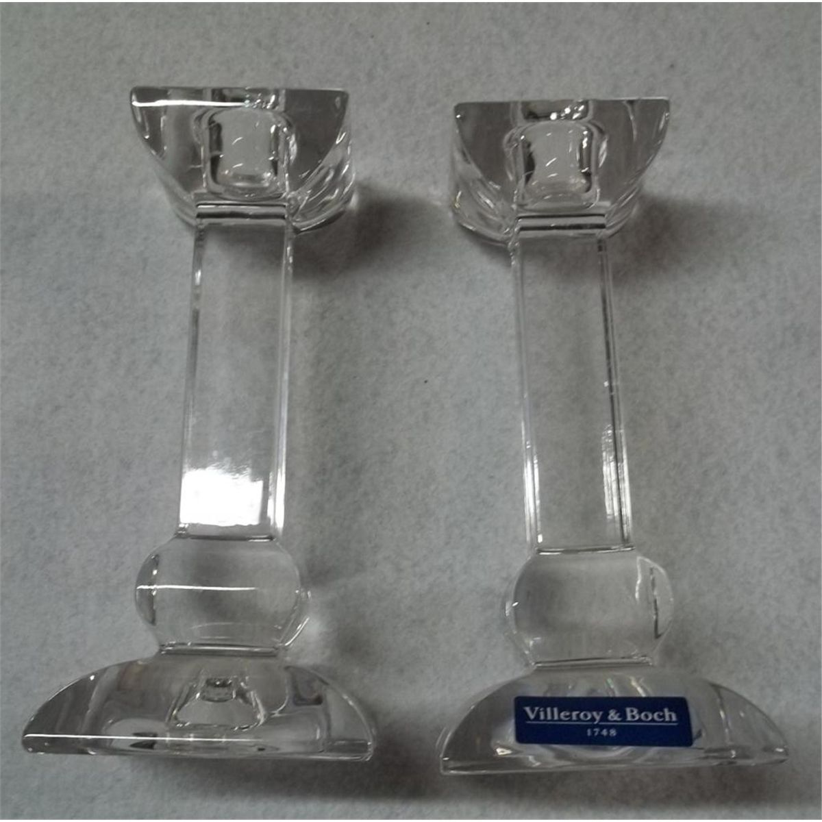 Pair Villeroy & Boch Sienna Crystal Candle Holders