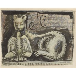 Gerard Dillon - CAT AND BIRD