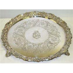 Good quality early Victorian silver plated salver