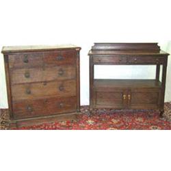 Early C20th Anglo-Indian solid rosewood 2-tier buffet with gadrooned edge above