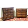 Image 1 : Late C19th French walnut chest of 4 long drawers with fluted pilasters