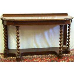 Early Victorian oak serving table with rounded ends