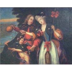 C18th French school - ALLEGORY OF LOVE - oil on canvas