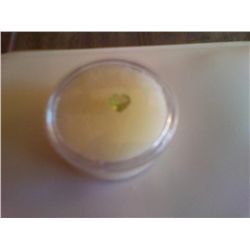 Faceted Green Gemstone From Gemstone Parcel Heart shaped .25"