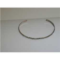 Vintage/Antique Sterling Silver Color Cuff Bracelet 2 3/8" Diameter