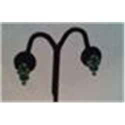 Large Vintage Rhinestone Screwback Earrings  1 inch drop