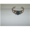 Image 1 : Bangle Bracelet 2 1/2" side to side Natural Black Speckled Stone is 1"  Oval