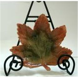 Autumn Settings Stoneware Leaf Dish  by Russ New In Box  Green