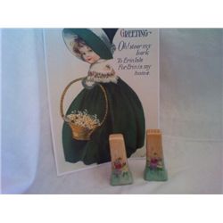 Vintage/Antique Levenda Locke 1952 S & P Shakers Signed in Gold 3 1/4" High