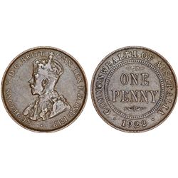 Australia. British Commonwealth. Bronze Penny 1922. XF.