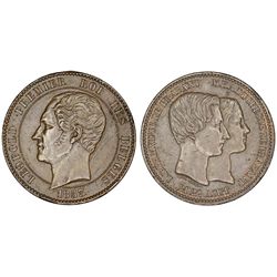 Belgium.  AE 10 Centimes 1853. "Marriage of the duke of Brabant. " Essay in copper". XF