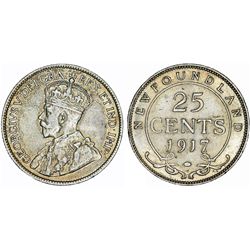 Canada. NewFoundland  AR 25 Cents 1917. Nice XF 45.