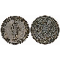 Canada. Lower Canada. AE Sou ( Half Penny) 1837. VF.