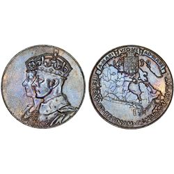 Canada: King George VI and Elizabeth. AE Coronation Medal 1939. AU.