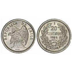 Chile. Republic. 20 Cents 1932. UNC