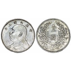 China. Republic. AR Dollar (Yuan) 1914 (year 3). XF.