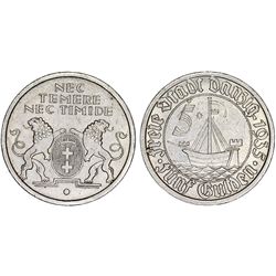 Danzig. Free City. 5 Gulden 1935. AU/XF, Scarce.