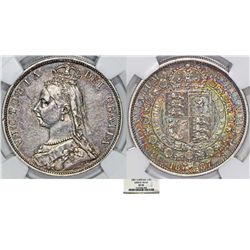 Great Britain. Queen Victoria (1837-1901) AR Jubilee Half Crown 1887. NGC XF45, toned