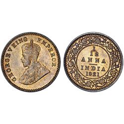 India. King George V (1910-1936) Calcutta AE 1/12 Anna 1921 C. Choice UNC