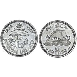 Liban. Republic. 5 Piastres 1952. BU