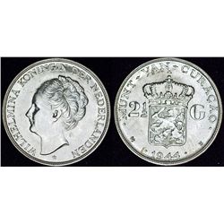 Netherlands. Queen Wilhelmina (1890-1948). Silver 2 1/2 Gulden 1938. Choice XF.