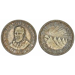 Nicaragua. Republic. AR 10 Centavos 1930 H. Choice VF toned