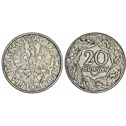 Poland. II Republic. Ni 20 Groszy 1923. XF.