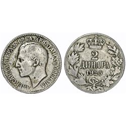Serbia. 2 Dinar 1925. Nice Choice VF