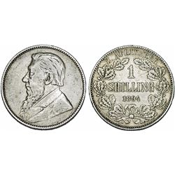 South Africa. Z.A.R. Silver 1 Shilling 1894. Nice VF.
