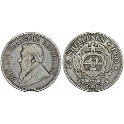 South Africa. Z.A.R. Silver 2 1/2 Shillings 1894. Nice VF, scarce.