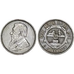 South Africa. Z.A.R. Silver 2 1/2 Shillings 1897. Nice VF, scarce.
