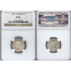 South Africa. Silver 5 Cents 1961. NGC PF65