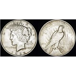 USA. AR Dollar "Peace" 1922 D. AU50.