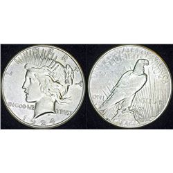 USA. AR Dollar "Peace" 1924 S. XF40