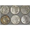 USA. AR Dollar "Morgan" 1921. Lot of  6 Pieces.