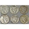 USA. AR Dollar "Peace" 1922. Lot of  6 Pieces.